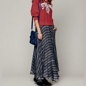 Free people Raw Hem Plaid Maxi Skirt, size 4, material cotton